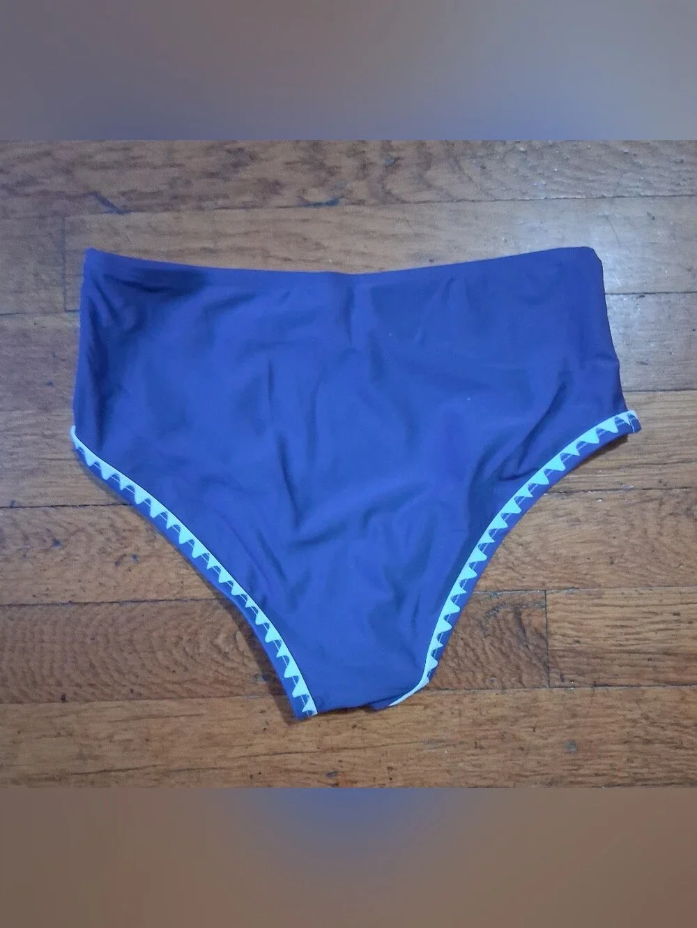 Royal Blue Two-Piece Tankini Swim Set with Chevron Trim